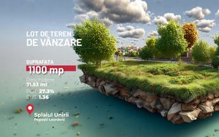 Teren intravilan 1100 mp | Deschidere 31,53 ml | Zona mixta P+4 - Poză 1