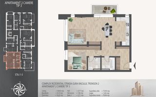 2 camere  2 bai -700 metri de Metrou Nicolae Teclu - Schiță 12