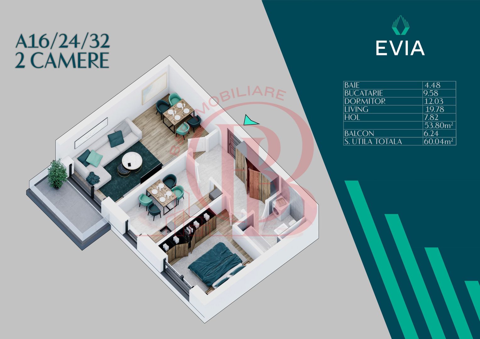 Apartament Premium 2 camere 12 min Metrou Teclu-Th. Pallady - Schiță 2