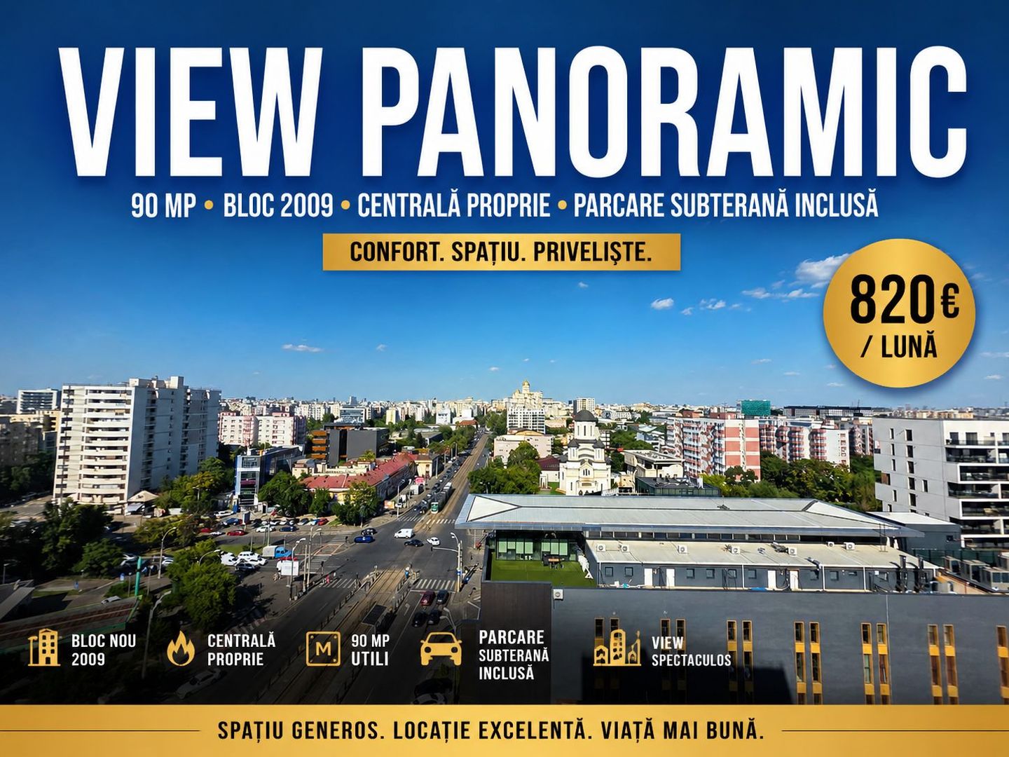 Apartament 90 mp | Bloc 2009 | Centrală proprie | Parcare subterană | - Poză 1