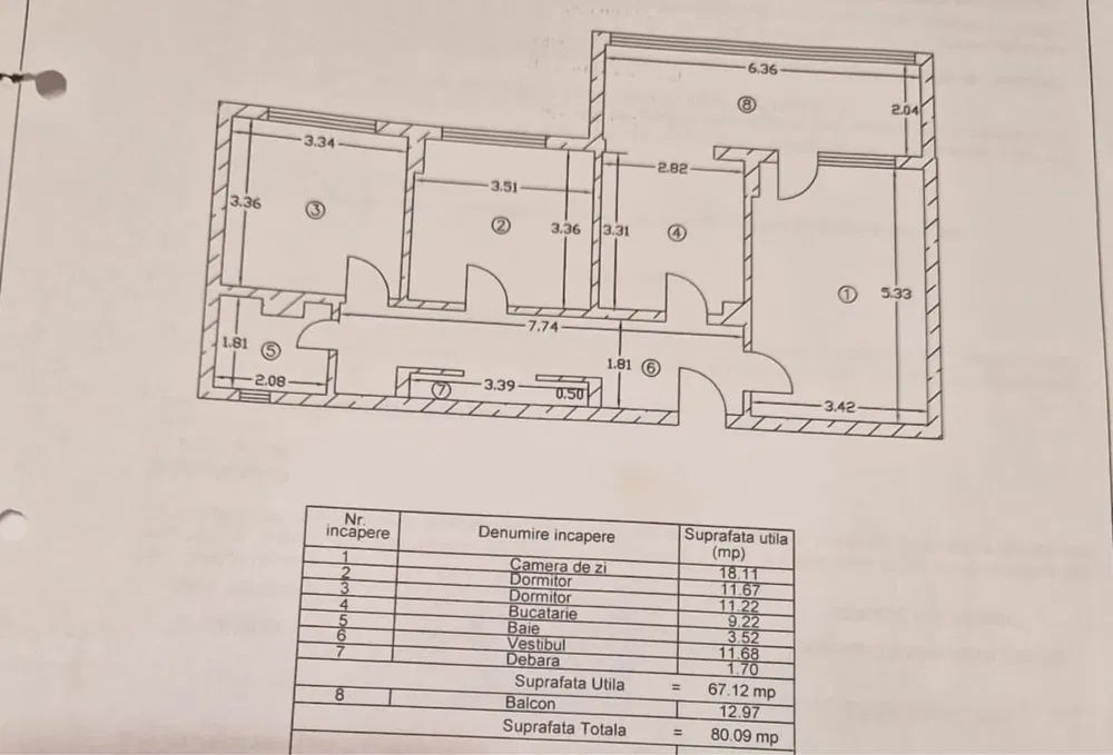 Apartamet 3 camere de vanzare Gorjului - Poză 8