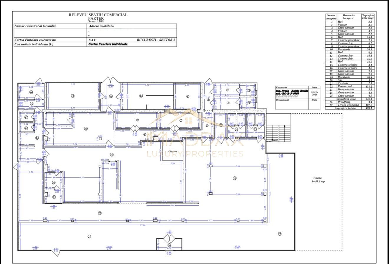 Spatiu Comercial  *731mp* / VAD stradal 31m / 19 locuri de parcare // Unirii - Schiță 41