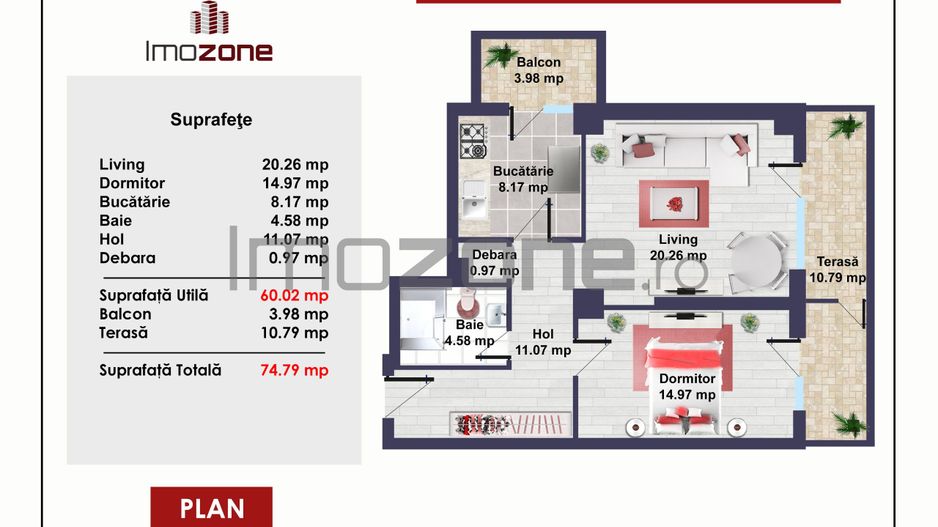 Ansamblul Primavara, 2 camere, 75mp, finisat modern 2024,  tamplarie noua - Poză 2