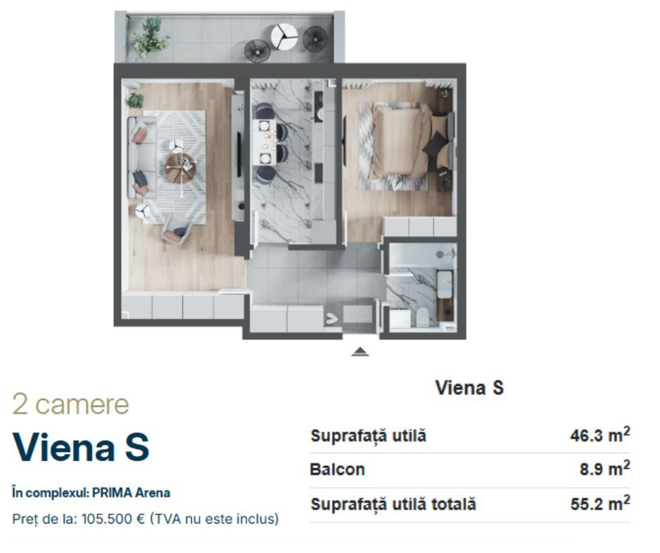 Apartamente de vanzare, 2,3 camere Arena Residence, Oradea - Poză 8