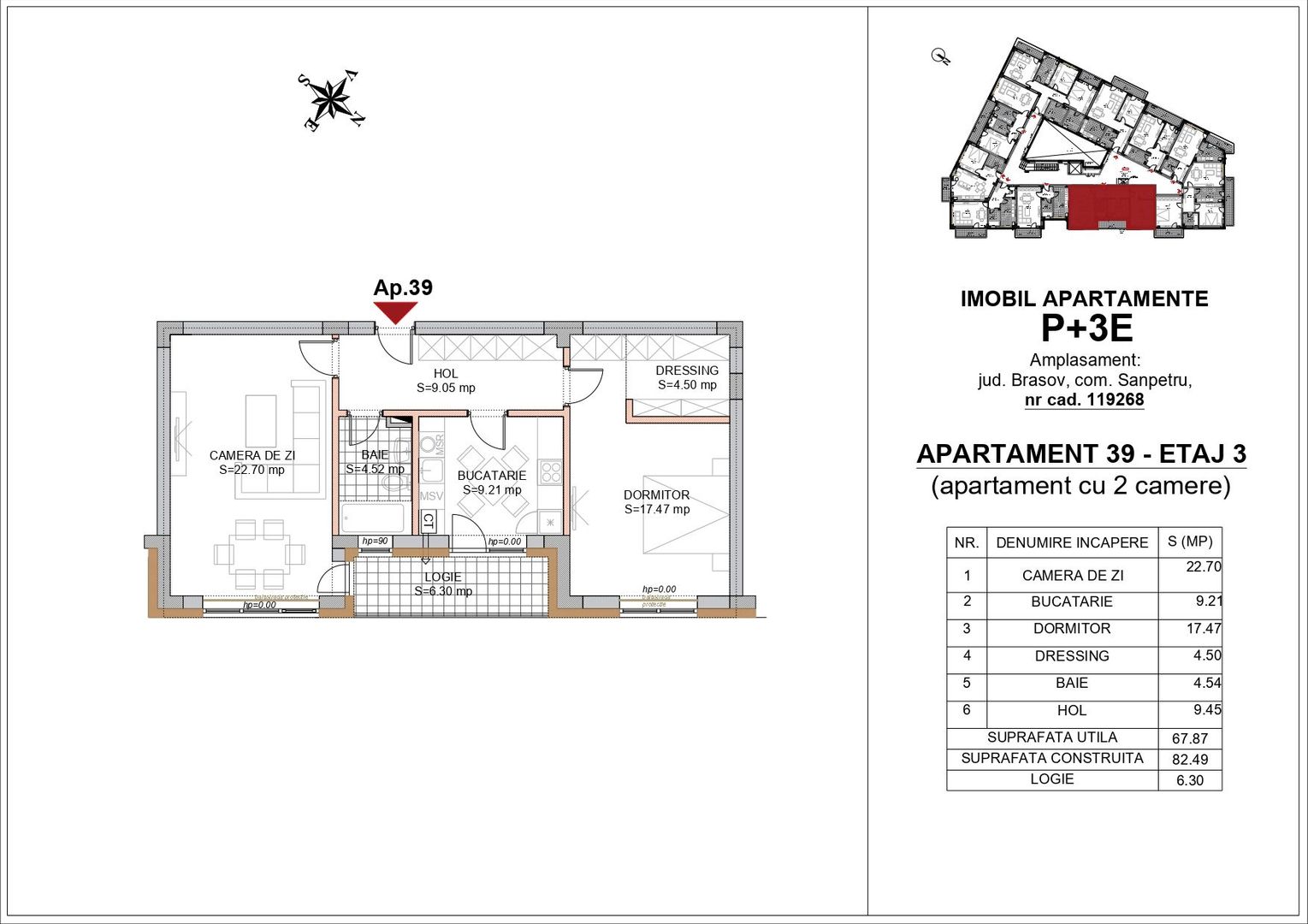 DEZVOLTATOR | Apartament 2 camere NR.39 - Schiță 8