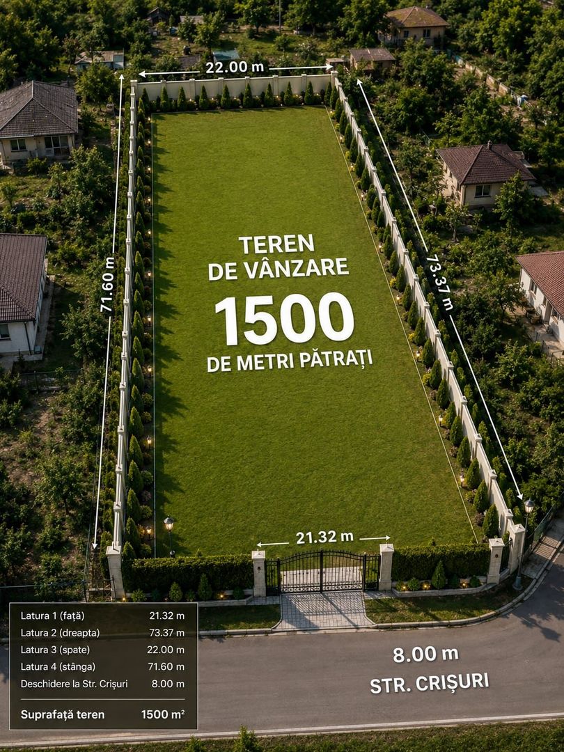 Teren 1500 mp, 120 euro/ mp negociabil, posibilitate Rate - Poză 1