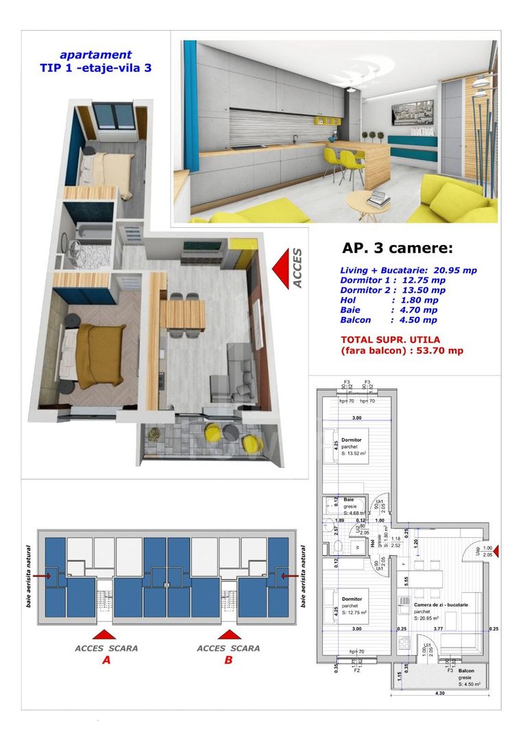 Apartament modern cu 3 camere, finisaje premium – Șelimbăr - Poză 5