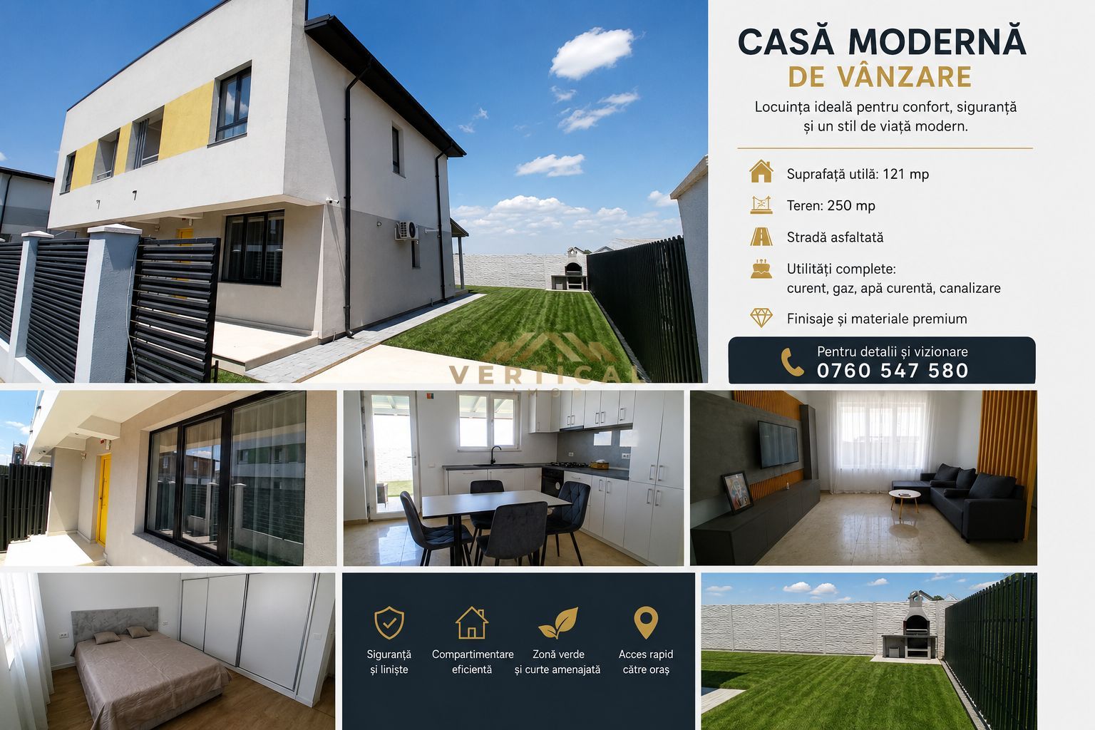 Casă modernă cu design premium, 121 mp utili | Curte proprie, la Cheie - Poză 1