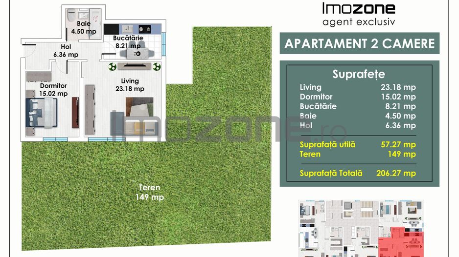Apartament cu 2 Camere si 150 mp Curte Amenajata, la 5 minute de Metrou - Poză 1
