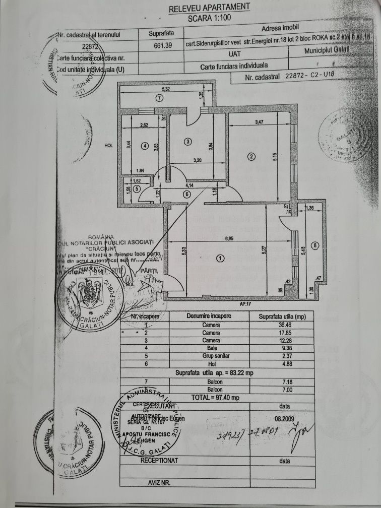 De vanzare apartament cu 3 camere, General, etaj 5/5 cu lift, 120.000 euro - Poză 2