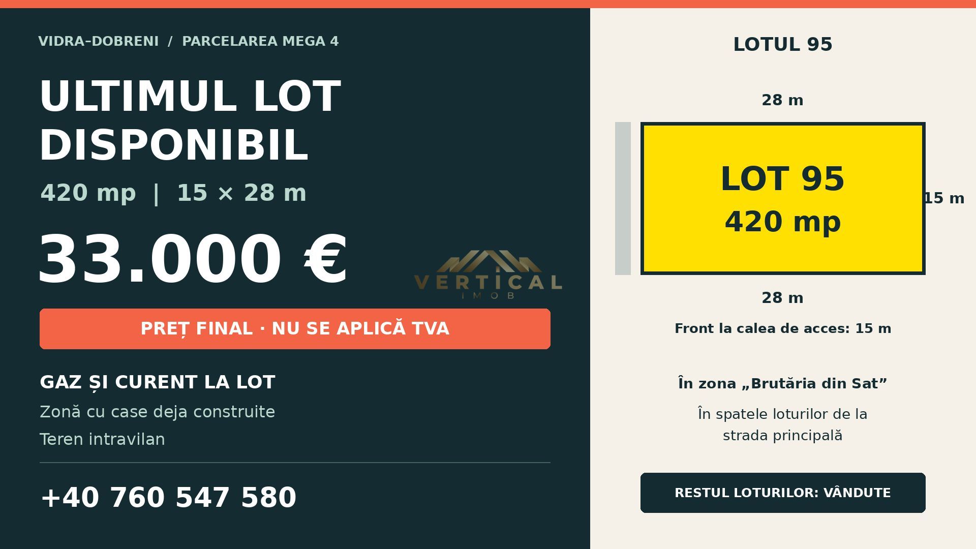 ULTIMUL LOT DISPONIBIL | 420 MP | GAZ ȘI CURENT LA LOT | VIDRA - Poză 3