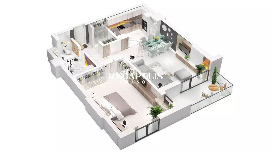Apartament cu 2 camere | Noua | 68 mp Utili - Poză 4