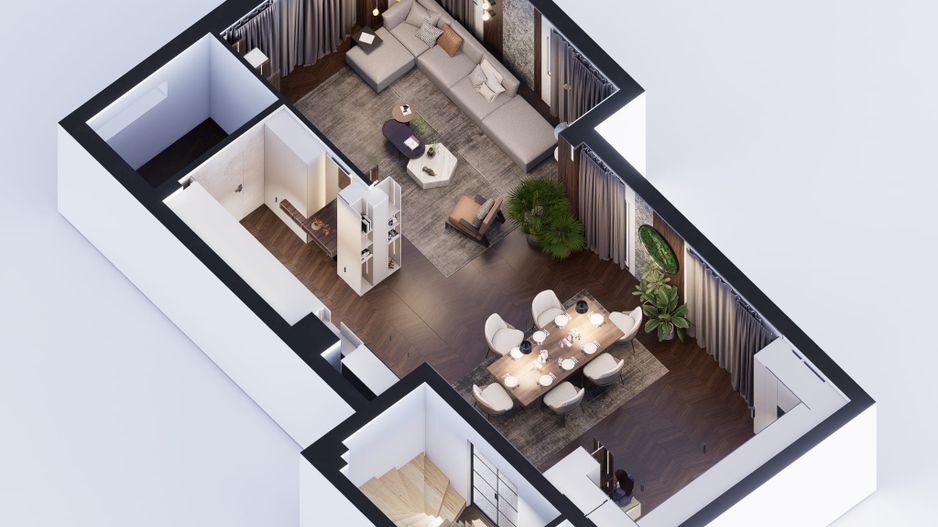 Apartament semifinisat, de Lux, zona semicentrală, 248mp SC, 154mp SU - Poză 2