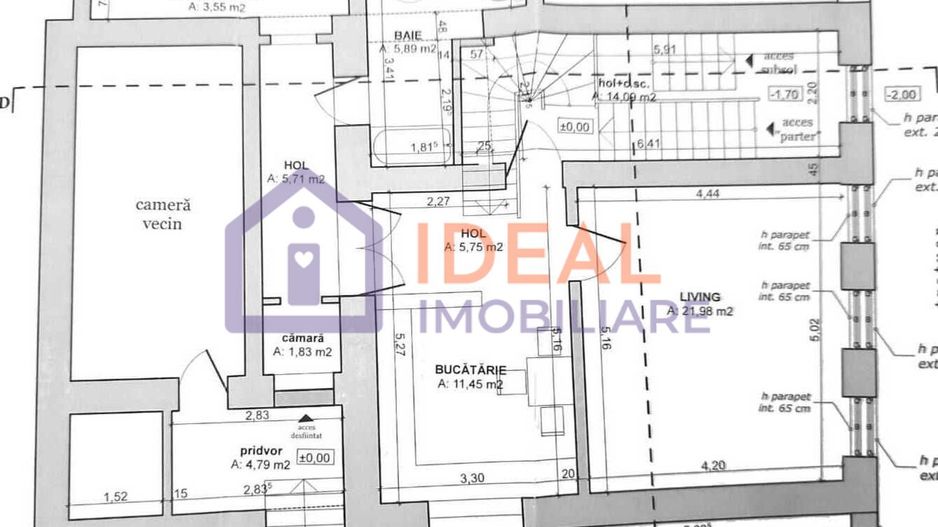 Casă veche, solidă, cu 4 camere, pivniță boltită și 4 băi – zonă centrală - Schiță 14
