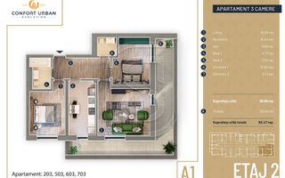 Apartament cu 3 camere si terasa 23.48 mp, Targ Pucheni-Rahova - Poză 9