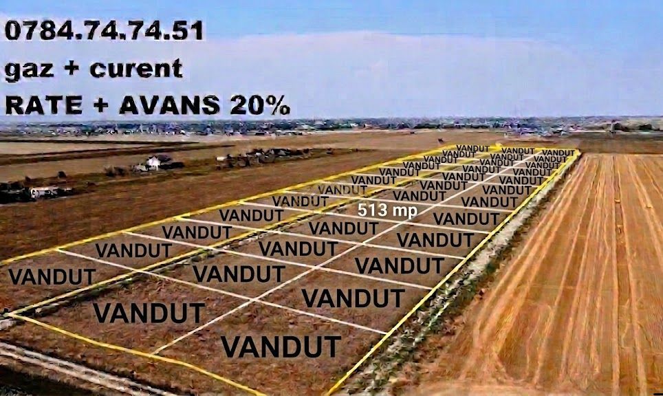 Teren in RATE cu gaz si curent - comuna Berceni - Poză 1