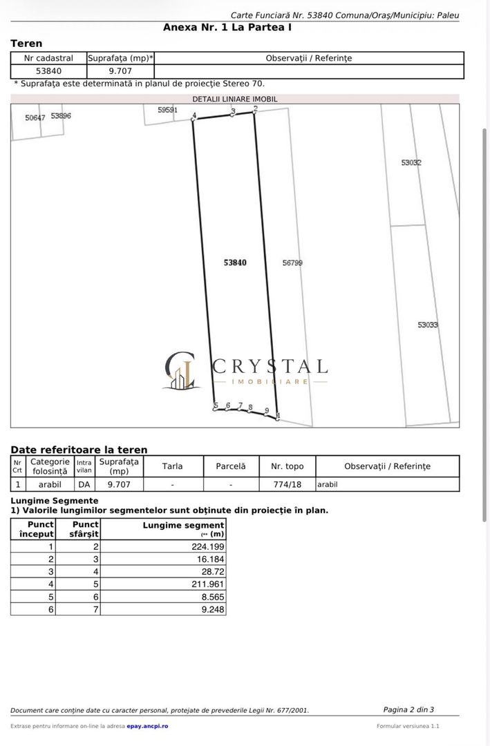 Teren intravilan în -Paleu 9.707 mp | Potențial excelent de investiție - Poză 2