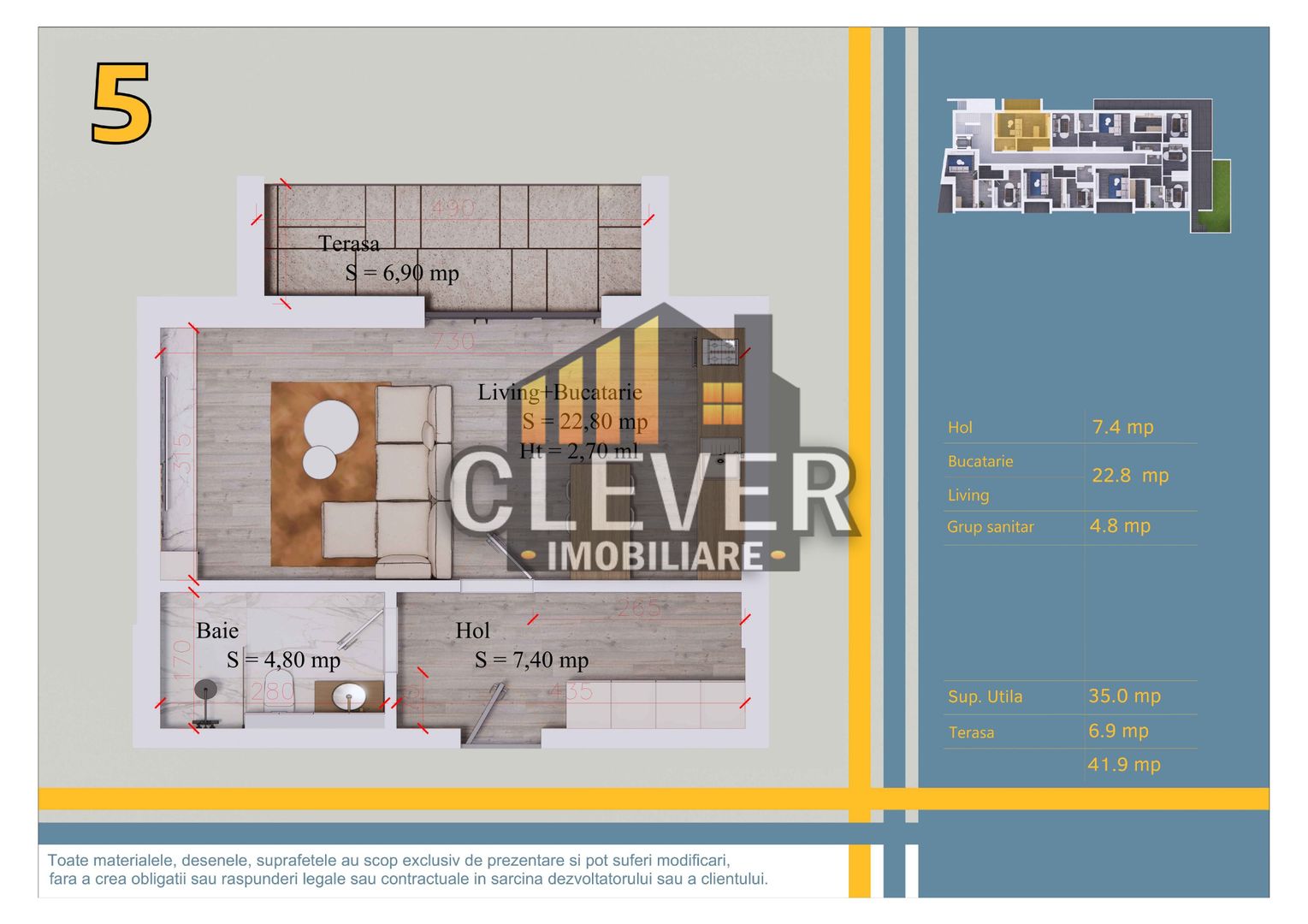 Garsonieră 35 mp + balcon 7 mp, Pallady | 12 min metrou Pallady - Schiță 12