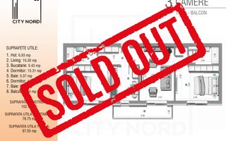 3 camere, 79.5 mp + balcon (Etaj 1 sau 2/3) - Poză 1