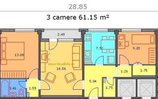 Apartament cu 3 camere in zona Drumul Taberei(Centrala Proprie) - Poză 1