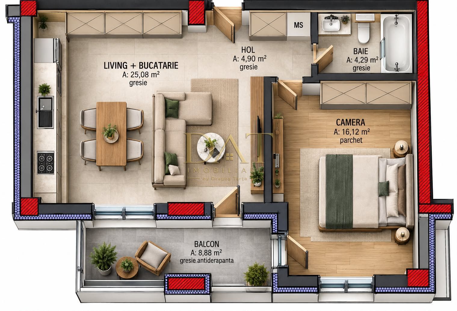 0% Comision | Apartament 2 camere | 50,39 mp | bloc nou | Terra Garden - Poză 2