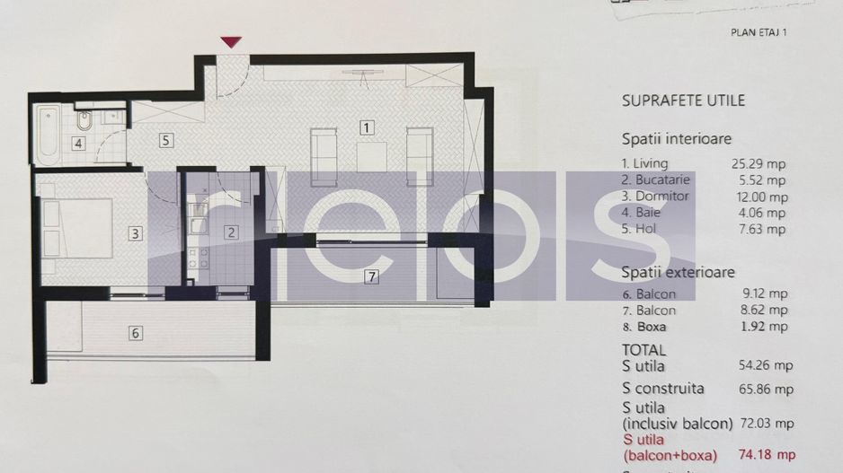 DE VANZARE | APARTAMENT 2 CAMERE + TERASA 18 MP  | ZONA EMINESCU - Poză 2