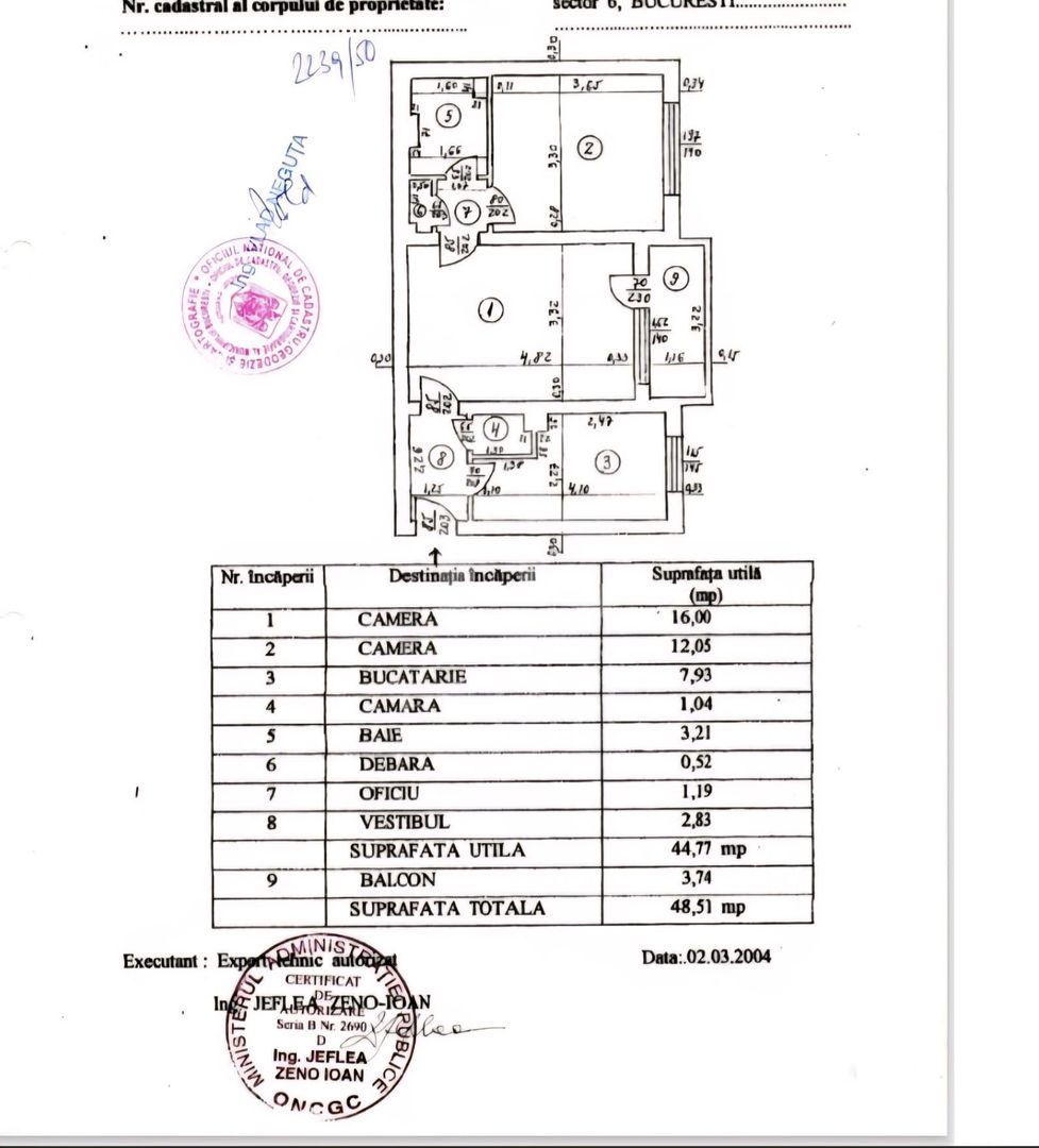 MILITARI LUJERULUI METROU 2 Camere Etaj 2din4 Bloc Reabilitat Termic - Schiță 6