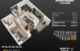 3cam,2bai, dec.(living deschis cu buc), la 3min de metrou Berceni