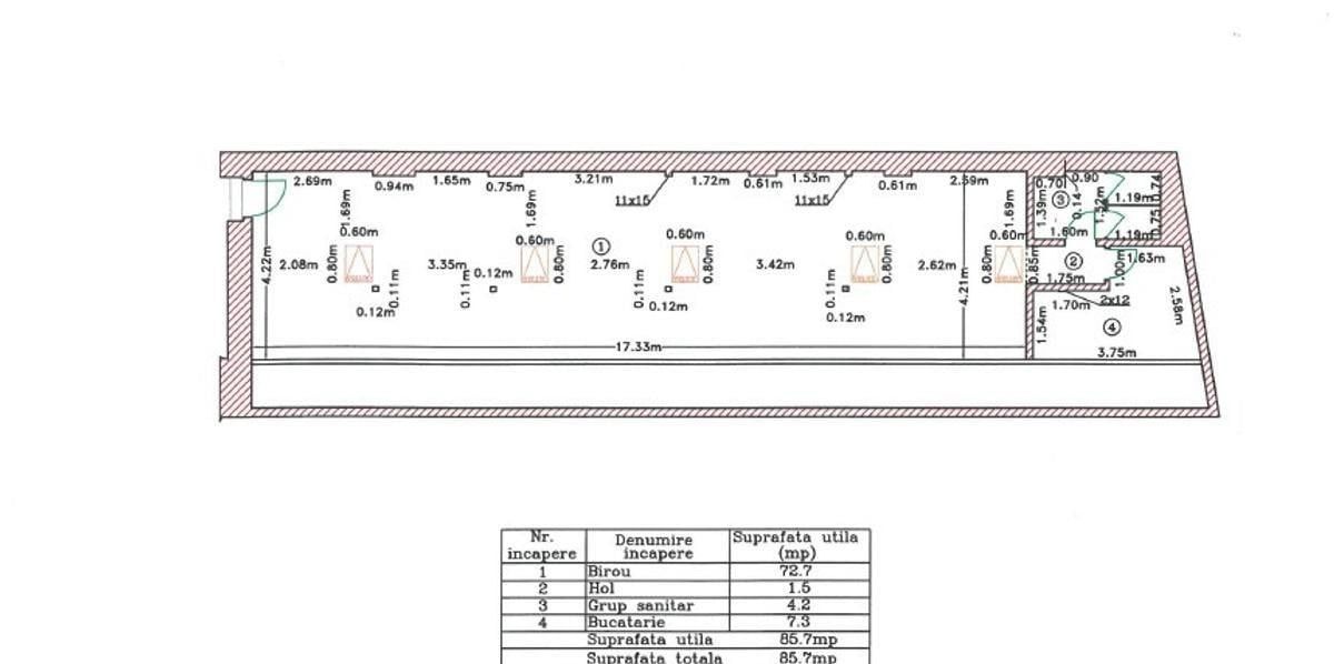 Zero comision, 86mp birou in mansarda Kogalniceanu, 7 minute metrou - Schiță 6