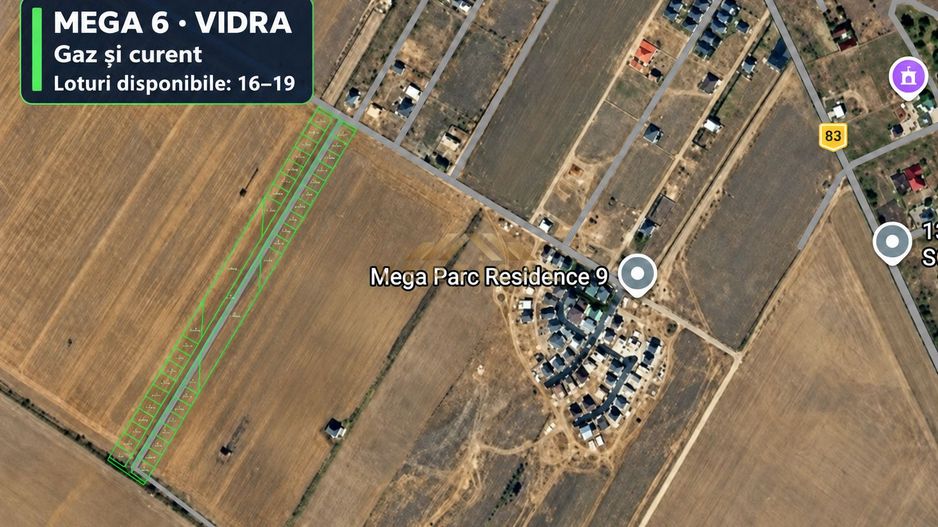 Teren în rate, Vidra – MEGA 6 | 368–369 mp | 20.000 euro - Poză 1