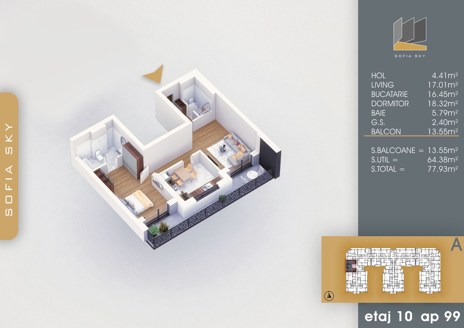 2 camere  decomandat 2 bai Metrou Nicolae Teclu - Schiță 1