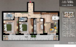 Inchiriere 3 camere Pallady metrou Teclu Parcare Subterana - Poză 17