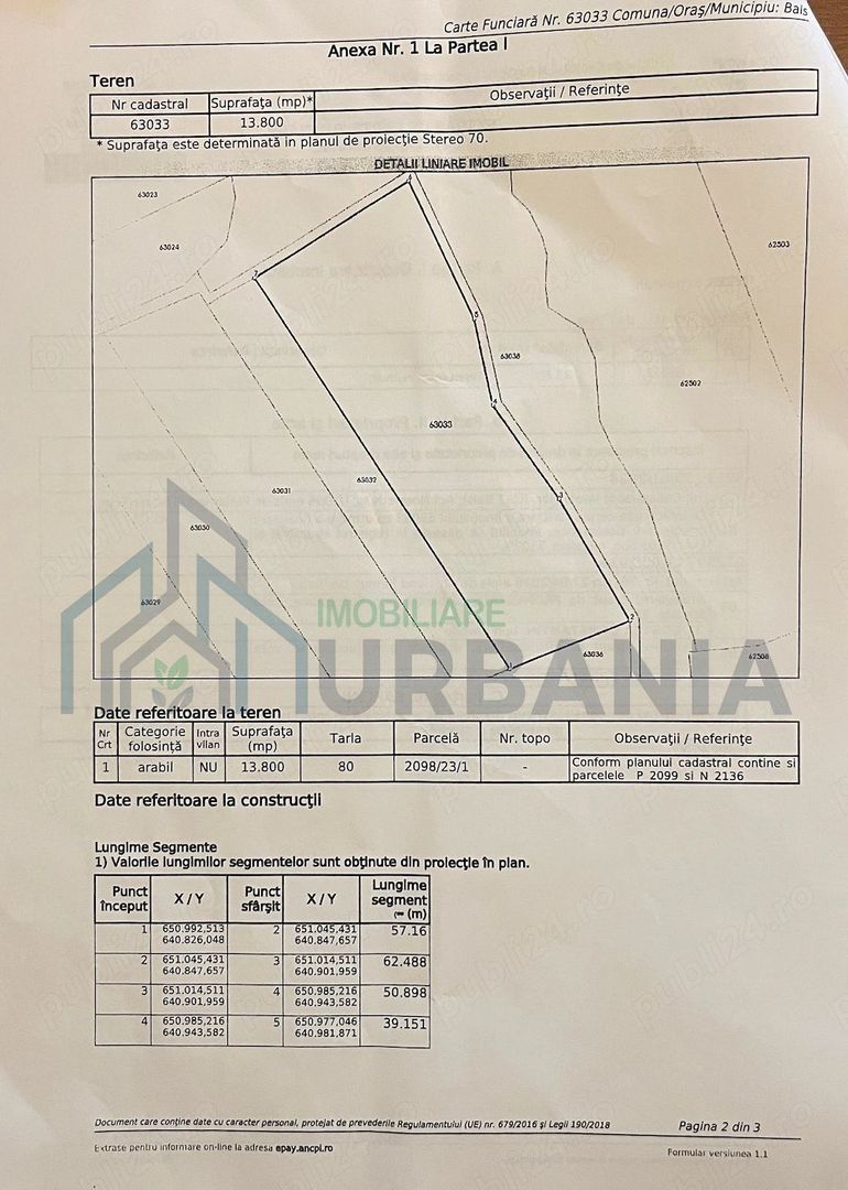Teren extravilan 1,38 ha de vânzare în sat Boureni, comuna Balș, județul Iași - Poză 1