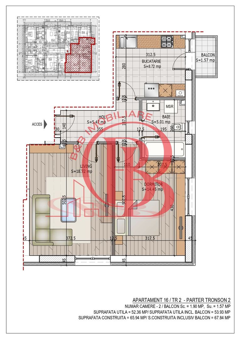 Direct Dezvoltator 2 Camere Theodor Pallady Metrou Teclu - Schiță 3