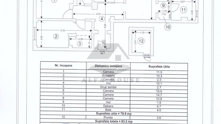 Apartament cu patru camere, zona Florilor-Craiter 80 mp - Poză 9