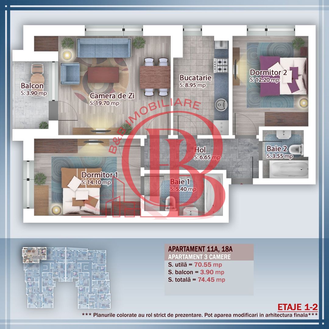 Oferta Lansare 3 camere decomandat incalzire pardoseala - Schiță 1