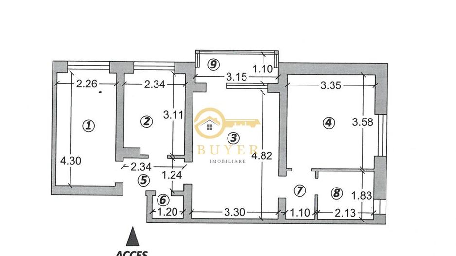 Apartament cu 3 camere pe Milea, langa Politie- Pret atractiv - Poză 7