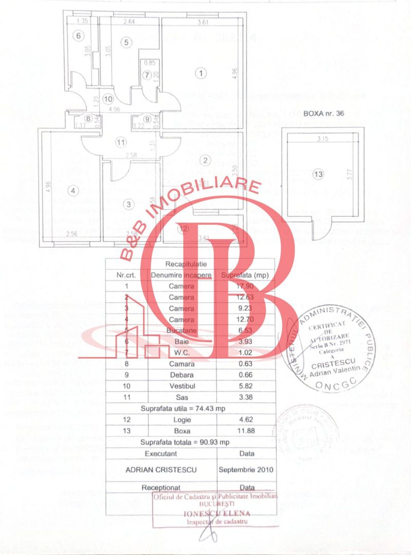 4 camere decomandat cu Boxa 12mp-10 min M 1 Decembrie 1918 - Schiță 24