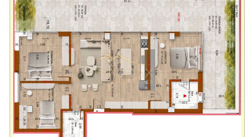 Apartament 4 Camere**TERASA 57 MP**Bloc boutique***NOU// DOMENII - Poză 34