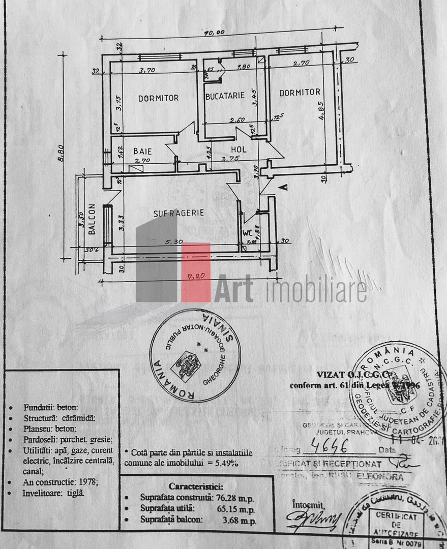 Apartament decomandat 3 camere | Busteni langa Telecabina - Schiță 27