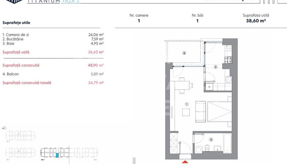 Vânzare,  garsoniera, Tip 1C HILS Titanium,Faza 2, București - Poză 1