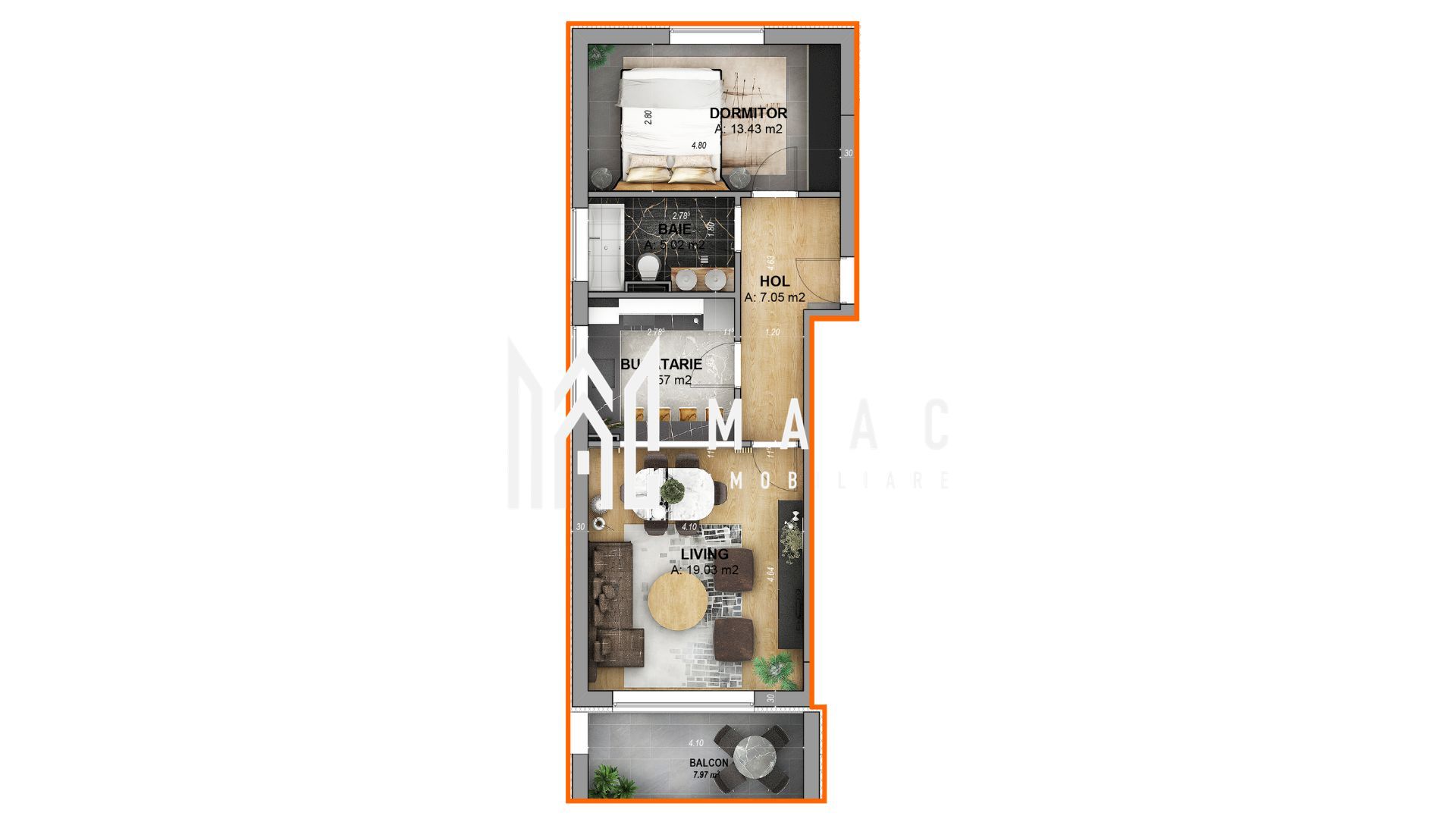 Apartament 2 camere - finisat la cheie I Comision 0% - Poză 15
