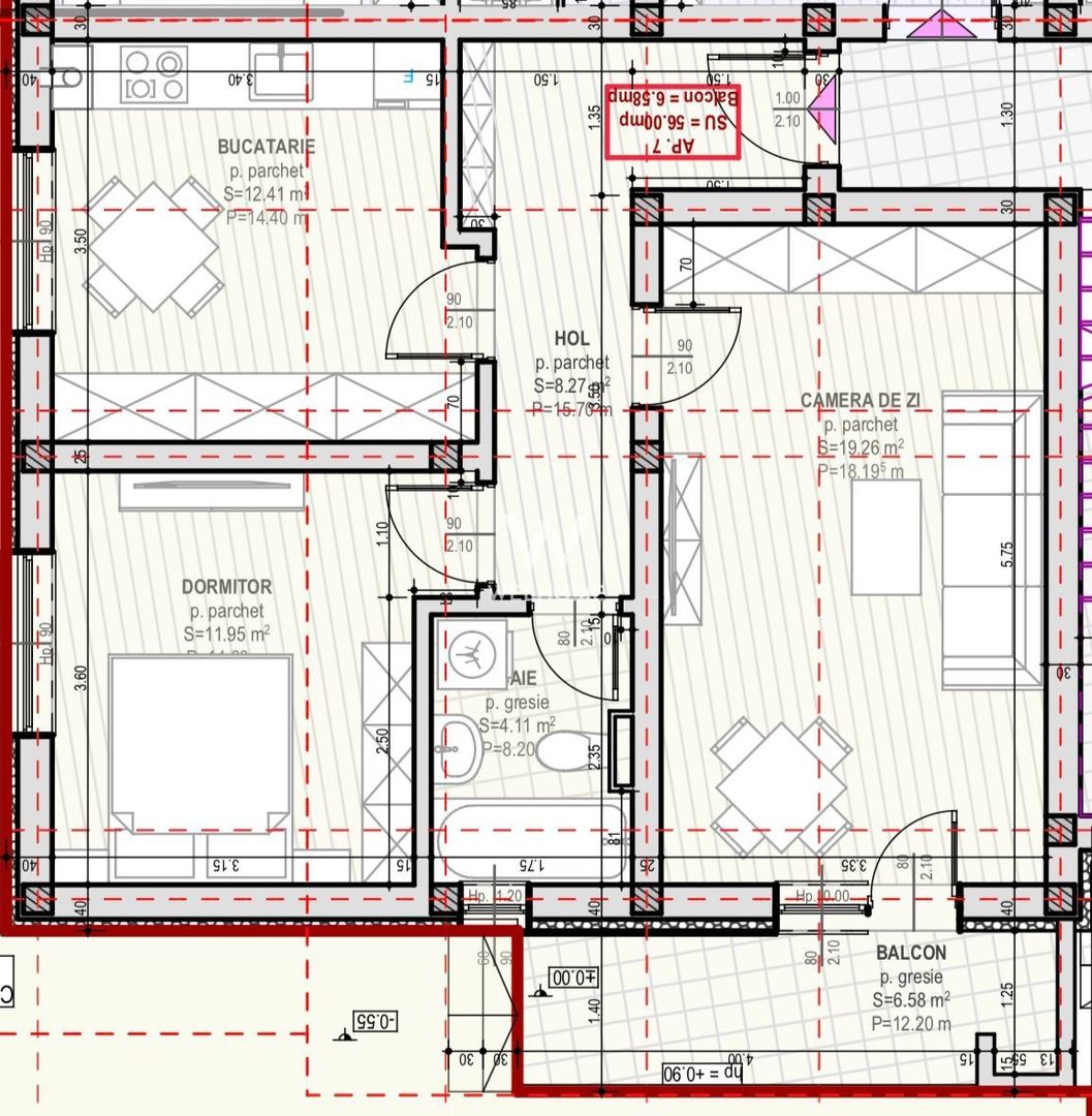 Apartament 2 camere decomandat, baie cu geam - Zona Unirii, Selimbar - Poză 14