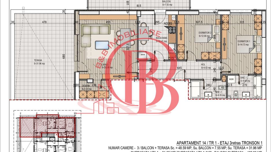 3 camere cu Terasa  Pallady Metrou nTeclu Direct Dezvoltator - Schiță 8