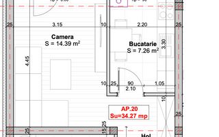 Apartament 1 camere | Decomandat | Loc de parcare inclus in pret - Schiță 8