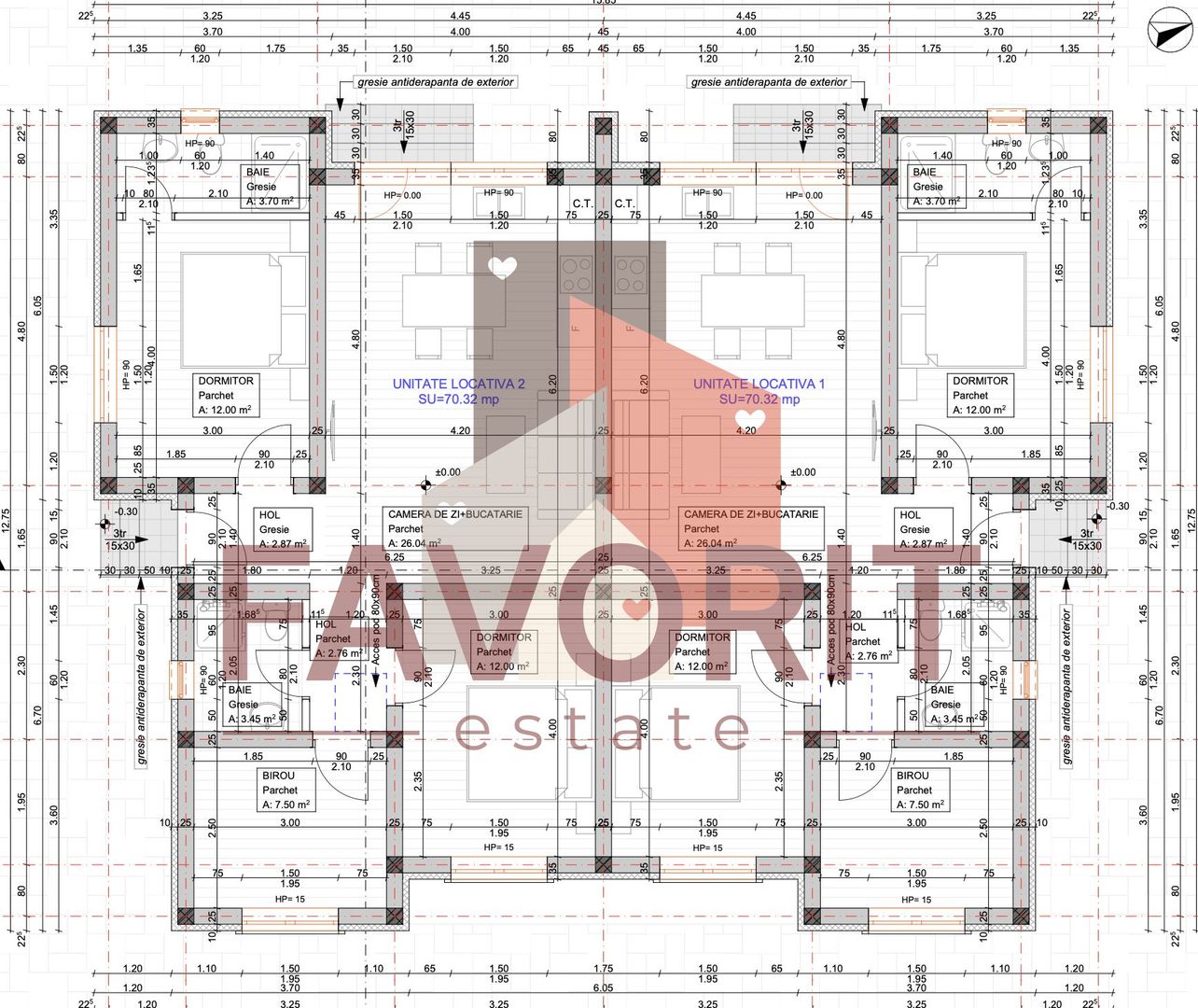 Duplex pe Parter | 4 camere | Zona centrala | Toate utilitatile | Mosnita Noua - Schiță 17