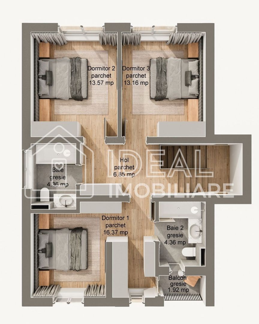 Casă individuală P + M – Șura Mare | 120 mp utili | 5 camere | Curte 262 mp - Poză 7