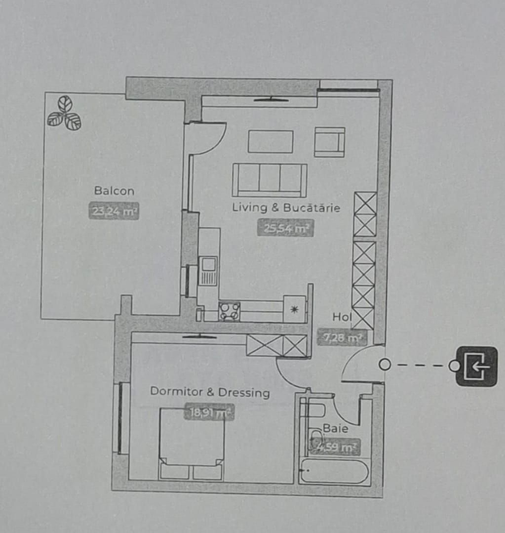 Apartament superb cu 2 Camere si terasa generoasa - Iancu Nicolae - Poză 15