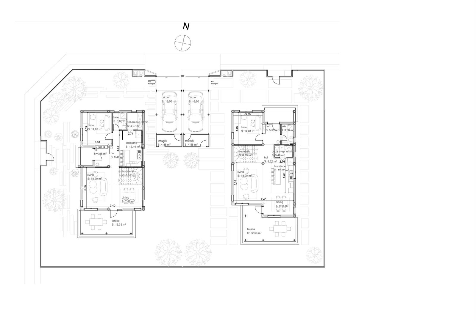 Vila proiect unic, locatie extraordinara, 4 camere, 3 terase, carport - Poză 11