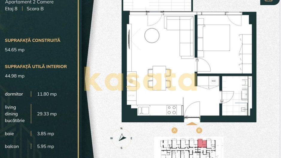 Apartament 2 camere LUX | Parcare | BHB | 249 000 + TVA - Poză 19